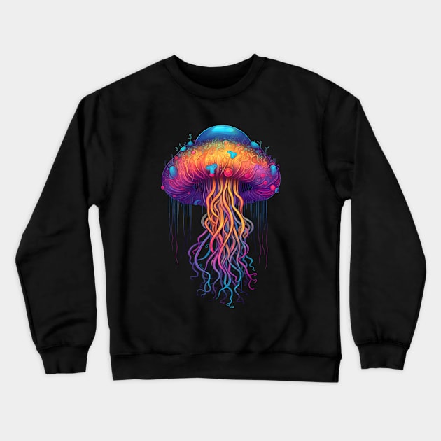 Psychedelic Jellyfish Crewneck Sweatshirt by megaphone